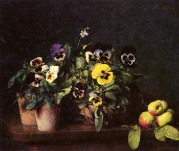 亨利 方丹 拉圖爾 Still Life With Pansies 亨利 方丹 拉圖爾 Still Life With Pansies